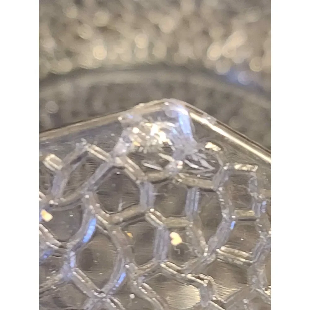 LE Smith Glass Cracky Clear Octagon Salad/Bread Plates‎ 1920s Set of 8 NOTE